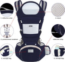 Axooms Multifunctional 9-in-1 Baby Carrier with Hip Seat, Newborn to Toddler