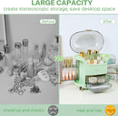 Axooms Makeup & Skincare Storage Organizer with Drawers and Waterproof, Dustproof Cover for Bedroom, Bathroom & Countertop, Green