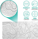 Axooms XL White Topographic Contour Gaming Mouse Pad, Extended Desk Mat with Non-Slip Rubber Base and Stitched Edges
