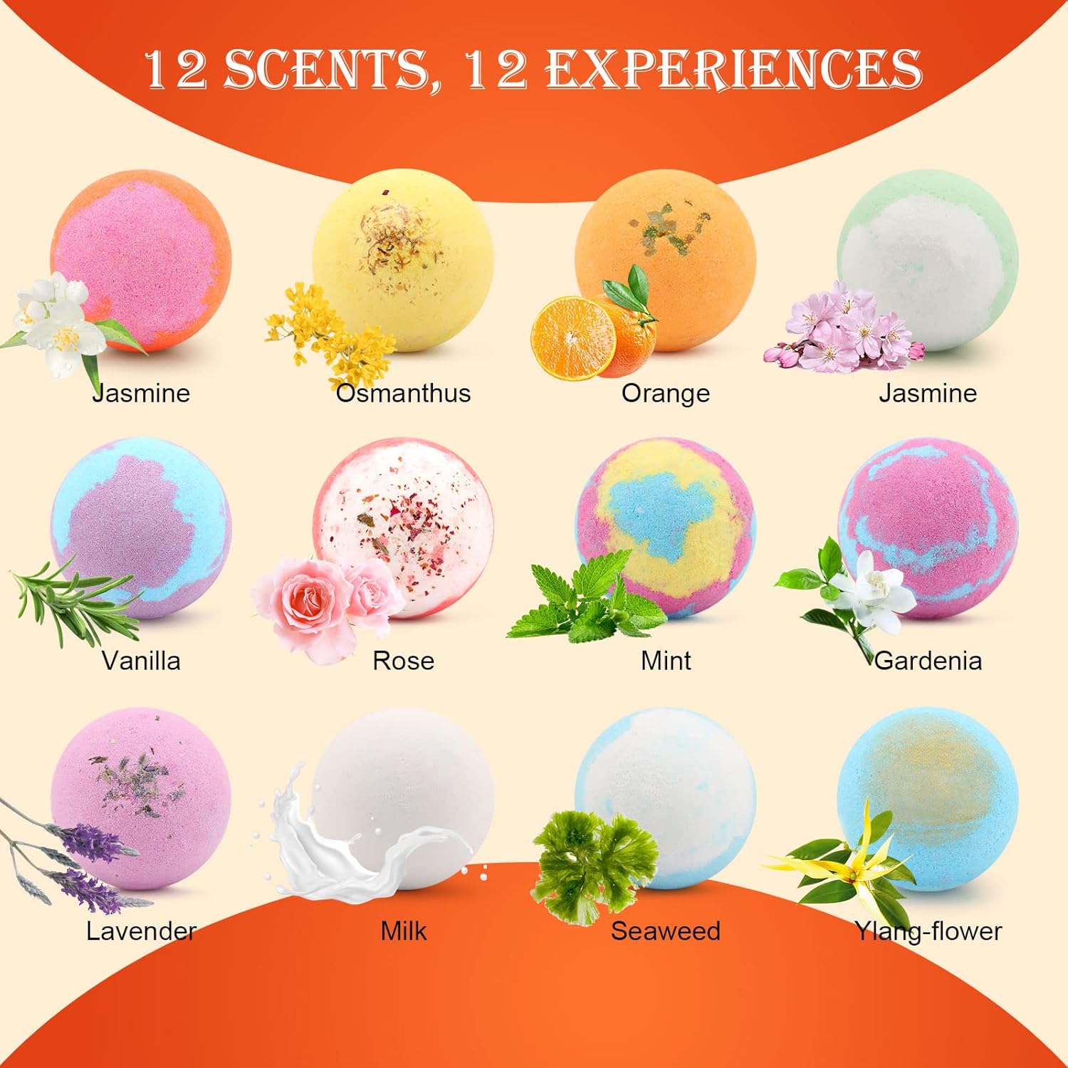 Bath Bombs Gift Set for Men Women - 12 PCS