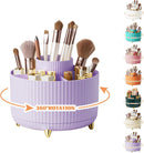Axooms 360° Rotating Makeup Organizer, 5-Compartment Makeup Brush Holder for Bedroom and Bathroom Vanities, Office Stationery Storage and Desktop Pen Holder, Black