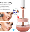 Axooms Automatic Makeup Brush Cleaner and Dryer, Electric Brush Cleaning Machine with 8 Rubber Collars