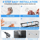 Axooms Shower Shelf without Drilling, Pack of 3 Rustproof Shower Organiser, Shower Shelf No Drilling with Large Capacity, Shampoo Holder for Shower with 4 Hooks, Durable Shower Shelf
