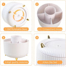 Axooms 360° Rotating Pen and Pencil Holder with 5 Compartments for Office, School and Home, White