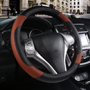 Axooms Leather Steering Wheel Protection Cover , Non-Slip and Breathable Microfiber Protective Cover, Universal Fit for Most Cars (Beige)