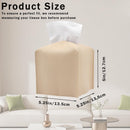 Axooms Square Tissue Box Cover, PU Leather Tissue Box Holder with Bottom Velcro, Modern Tissue Box Organizer for Bathroom, Car, Hotel, Office (5.25 x 5.25 x 5 in, Beige)