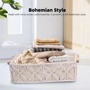 Axooms Storage Baskets, Handwoven Cotton Rope Boho Organizer Bins with Wooden Handles, Set of 2
