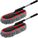 Axooms 2-Pack Microfiber Car Dusters, Scratch-Free Exterior Dusting Brushes with Extendable Handles for Interior and Exterior Cleaning (Blue Gray)
