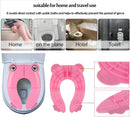 Axooms Large Foldable Non-Slip Potty Training Seat for Boys and Girls, Reusable Travel Toilet Seat Cover, Fits Round and Oval Toilets with Carrying Bag, Pink (New)