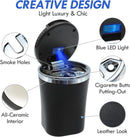 Axooms Car Ashtray with Lid, Stainless Steel Smokeless Portable Detachable Windproof Ashtray, Fits Car Cup Holders (Black)