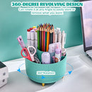 Axooms 360° Rotating Makeup Organizer, 5-Compartment Makeup Brush Holder for Bedroom and Bathroom Vanities, Office Stationery Storage and Desktop Pen Holder, Black