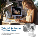Axooms 4000mAh Double-Ended Spray Fan, Cool Air, 3 New Speeds 2025, USB-C Rechargeable with LED Light Cooler, Touch & Remote Control, 280ml Water Tank, Ice Fill (White)