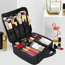 Axooms Cosmetics Storage Bag with Adjustable Compartments, Black, 25 × 22 × 9 cm