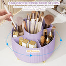 Axooms 360° Rotating Makeup Organizer, 5-Compartment Makeup Brush Holder for Bedroom and Bathroom Vanities, Office Stationery Storage and Desktop Pen Holder, Black