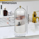 Axooms Makeup Brush Holder Organizer with Lid,360 Rotating Clear Dust Proof Makeup Brushes Organizer for Vanity Desktop Bathroom Countertop(White)