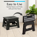 Handy Laundry Folding Step Stool 9 Inch, Black, Non-Slip Holds 300 lbs | 9 Inch, Black, Foldable Collapsible Step Stool, Non-Slip, Holds 300 lbs, Kitchen Bathroom Bedroom, Adults