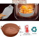 Axooms Non-Stick Silicone Pot for Air Fryer, 2-Pack, Food-Safe Air Fryer Liners as Alternative to Flammable Parchment Paper, Oven Basket, Fits 3-5 Quart, 2 Pieces