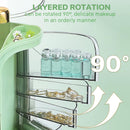 Axooms Makeup & Skincare Storage Organizer with Drawers and Waterproof, Dustproof Cover for Bedroom, Bathroom & Countertop, Green