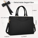 Axooms Women's 15.6-Inch Water-Resistant PU Leather Laptop Tote Bag for Work and Office