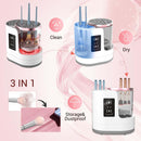 Axooms 3-in-1 Electric Makeup Brush Cleaner with Dryer and Holder, Portable Automatic USB Cleaner for All Brush Sizes, Contour, Eyeshadow and Blush Brushes