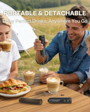 CIRCLE JOY Rechargeable Milk Frother Handheld with Stand, Dual Spring Whisk Head Electric Coffee Frother Foam Maker, Portable Drink Mixer for Cappuccino, Latte, Matcha, Black