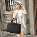 Axooms Women's 15.6-Inch Water-Resistant Leather Laptop Tote Bag