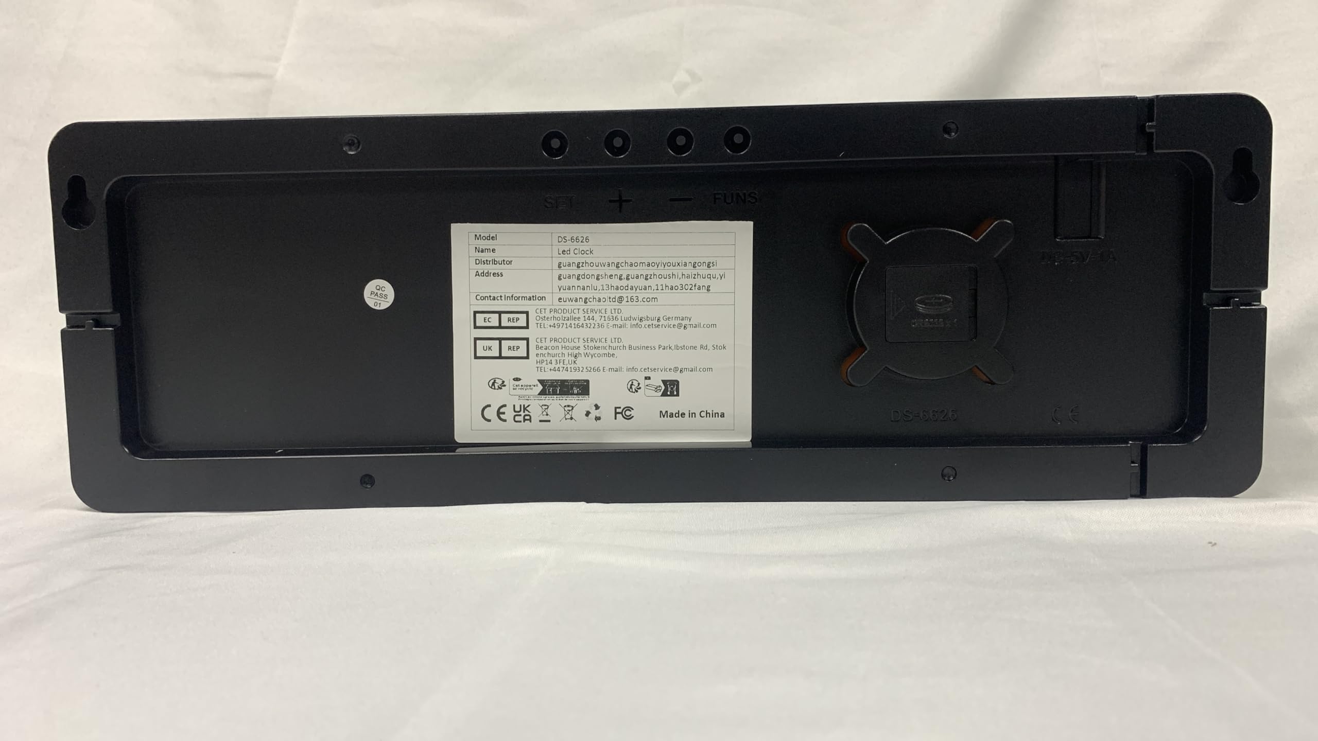 Large Digital Wall Clock with Remote Control - 16"