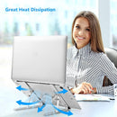 Axooms Foldable Adjustable Aluminum Laptop Stand for MacBook Air/Pro, HP, Lenovo, Dell and Other 10–15.6-Inch Laptops and Tablets, Silver
