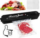 Axooms Electric 2-in-1 Food Storage Vacuum Sealer | Automatic Sealing Machine for Home Kitchen | Keeps Food Fresh with Wet & Dry Sealing System | Includes 10 Food Bags (Black - 1 Piece)