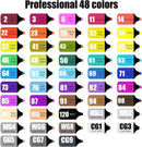 Axooms 48 Dual Tip Art Markers Set for Drawing – Complete Colored Acrylic Marker Set, Washable Brush Tip Color Pens, Non-Toxic Permanent Markers with Double Tip for Kids