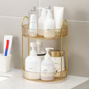 Axooms 360° Rotating Makeup Organizer for Bathroom Countertop, 3-Tier Cosmetic and Perfume Storage Shelf, Gold
