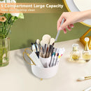 Axooms 360° Rotating Pen and Pencil Holder with 5 Compartments for Office, School and Home, White