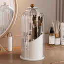 Axooms 360° Rotating Makeup Brush Organizer with Lid, Dustproof & Waterproof - Transparent