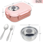 Axooms Stainless Steel Bento Lunch Box (1000 ml) – 3-Compartment, Leak-Proof with Sauce Bowl, Fork & Spoon | Stackable, BPA-Free, Dishwasher Safe