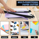 Axooms Paper Cutter, 12 Inch Paper Trimmer with Heavy-Duty Metal Base, 10-Sheet Capacity Guillotine Cutter for Crafts, Cards, Coupons, Stickers & Photos - Black