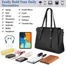 Axooms Women's 15.6-Inch Water-Resistant Laptop Tote Bag, Black