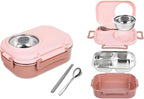 Axooms Stainless Steel Bento Lunch Box (1000 ml) – 3-Compartment, Leak-Proof with Sauce Bowl, Fork & Spoon | Stackable, BPA-Free, Dishwasher Safe