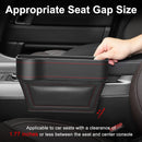 Axooms Multifunctional Car Seat Organizer, Console Side Storage Box with Cup Holder and Two Seat Hooks, Front Seat Car Organizer for Phone and Sunglasses