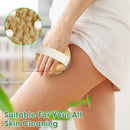 Axooms Wooden Bath Brush & Soft Nylon Mesh Loofah with Handle for Men and Women - 1 Piece, Multicolor