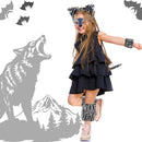 Axooms 7-Piece Werewolf Costume Kit — Ears Headband, Mask, Tail (44 cm), Gloves & Leg Warmers | Soft Plush, One-Size, Easy Dress-Up
