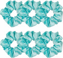 Axooms 6-Piece Satin Silk Scrunchie Set, Soft Ponytail Holders for Women and Girls, 4.3-Inch Pink Hair Ties