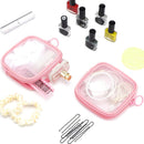 Axooms 4-Piece Mesh Makeup Bag Set, Clear Travel Cosmetic Bags with Zippers, Small Toiletry Pouches in Multiple Sizes