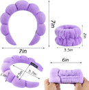 Axooms 3-Piece Spa Headband and Wristband Set for Face Washing, Makeup, and Skincare