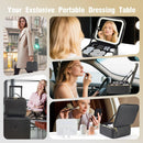 Axooms Travel Makeup Case with LED Mirror, 3 Light Modes, Adjustable Brightness and Removable Dividers