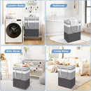 Axooms Foldable Laundry Basket, Large Laundry Bag with Carry Handles, Collapsible Storage Basket for Toys, Clothes & Bedroom