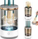 Axooms Electric Makeup Brush Cleaner，Automatic Spinning Makeup Brush Cleaner Fit For All Size Makeup Brush Set Gift for Women Wife Friend，Makeup Brush Cleaner Machine with Brush Clean Mat
