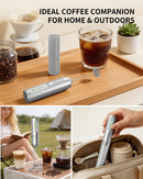 CIRCLE JOY Rechargeable Milk Frother Handheld with Stand, Dual Spring Whisk Head Electric Coffee Frother Foam Maker, Portable Drink Mixer for Cappuccino, Latte, Matcha, Black