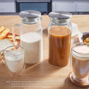 Axooms Glass Pitcher with Lid & Spout – Borosilicate Glass Water Jug for Fridge, Iced Tea, Hot/Cold Water, Coffee, Milk, Lemonade & Juice – 40 oz Small Pitcher with Drip-Free Spout