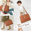 Axooms Women's 15.6-Inch Water-Resistant Leather Laptop Tote Bag