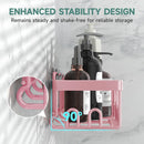 Veken Shower Caddy 6-Pack, Bathroom Organizers and Storage Shelves, Black | Advanced Rustproof Design, Large Capacity, No Drilling, Adhesive Rack with Soap Holder, Wall-Mounted Kitchen & Home Decor